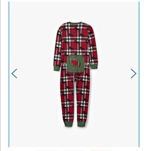 Little Blue House Holiday Moose On Plaid Union Suit